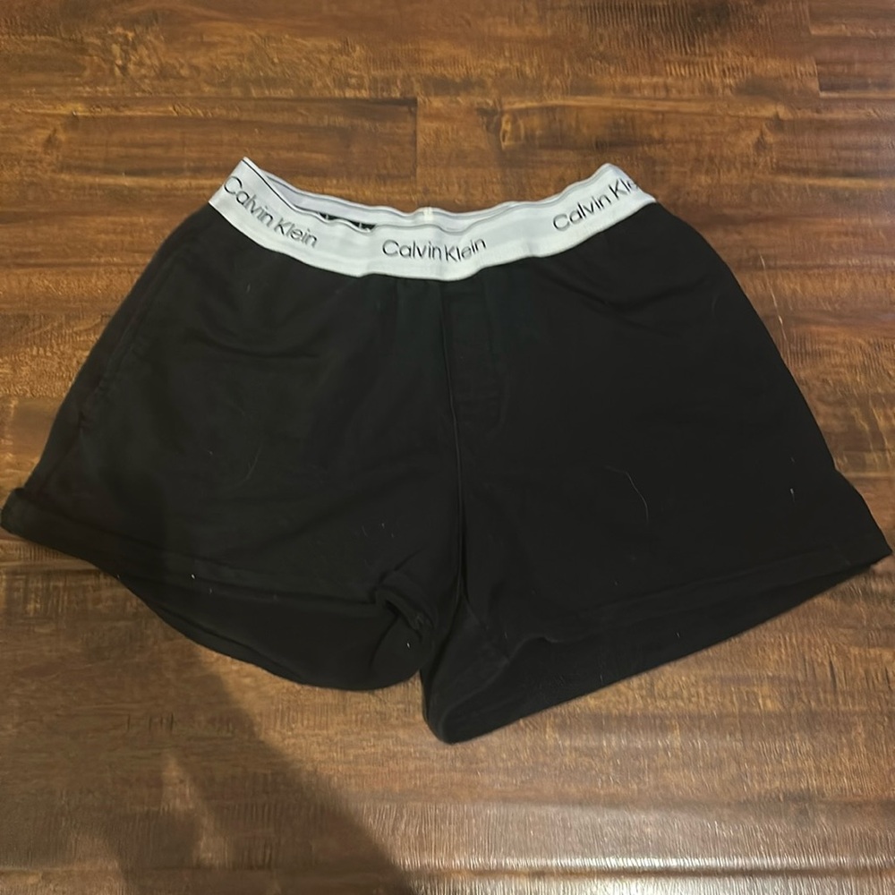 Black Calvin Klein sleep shorts